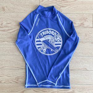 Kids Tribord Surf Swim Rashguard Small Summer Top Blue